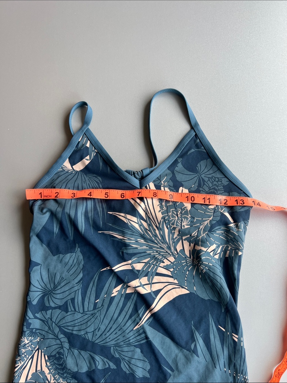 Carve Designs Teal Floral Tankini Top - Teal & Cream - Picture 4 of 5